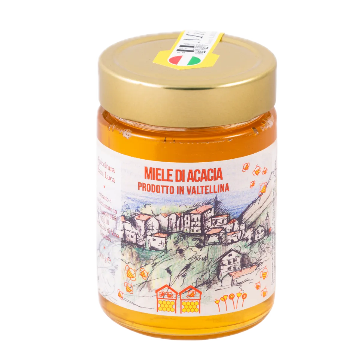 Vasetto in vetro di Miele di Acacia dell'Apicoltura Bassi.